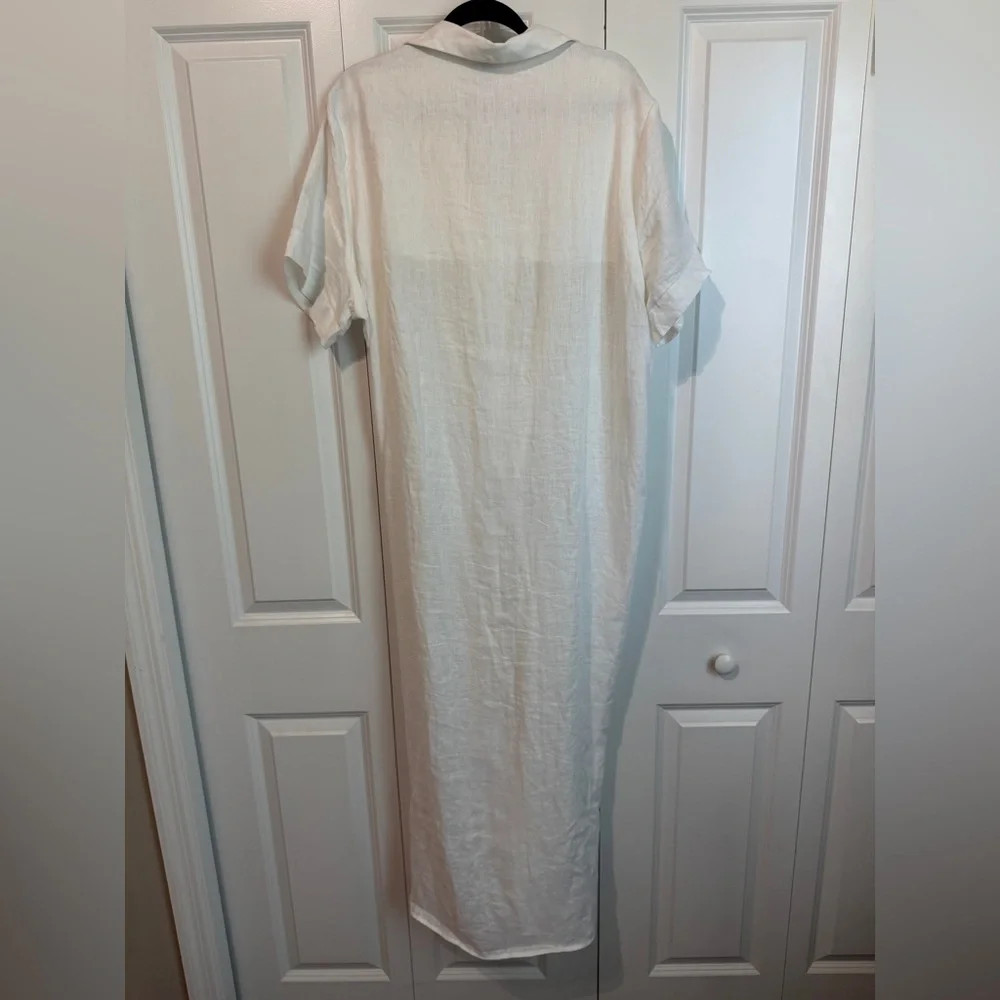 DISSH Frankie White Button-Up Maxi Dress 100% Linen - Picture 4 of 6